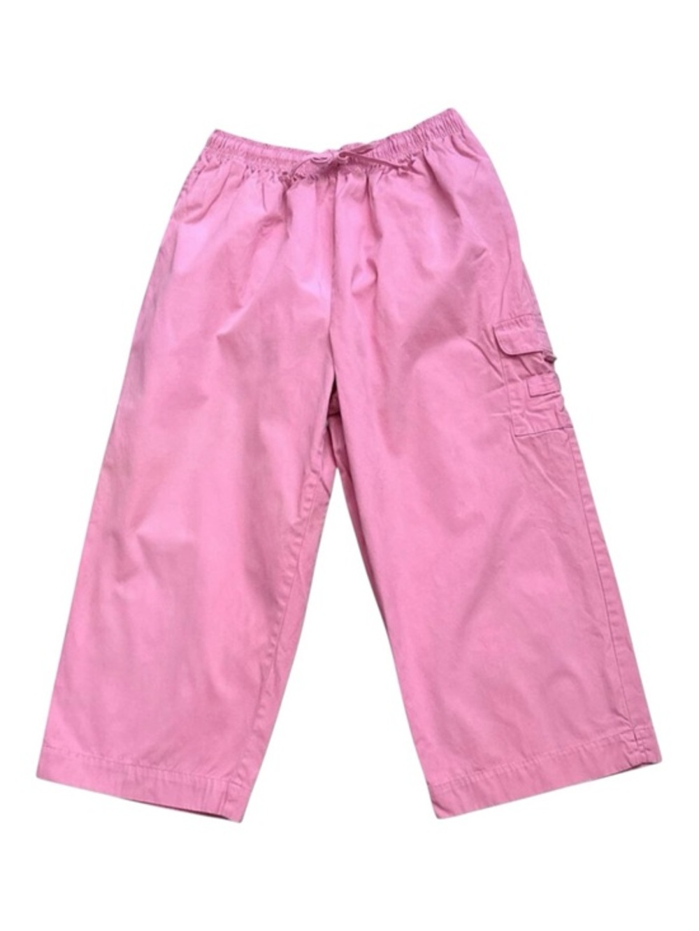Alfred Dunner Pants Womens Size 16 Pink Cargo Capri Elastic Waist Cotton Pull On